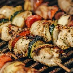 Picture of Grilled Chicken Kabobs on BBQ